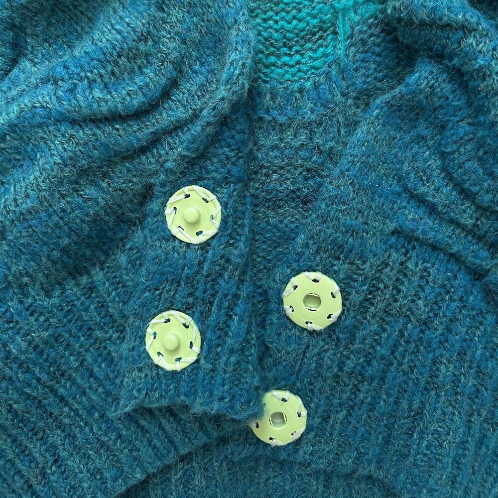 Free People Aquatic Ombre Textured Oversized Cardigan, XS - Picture 8 of 8